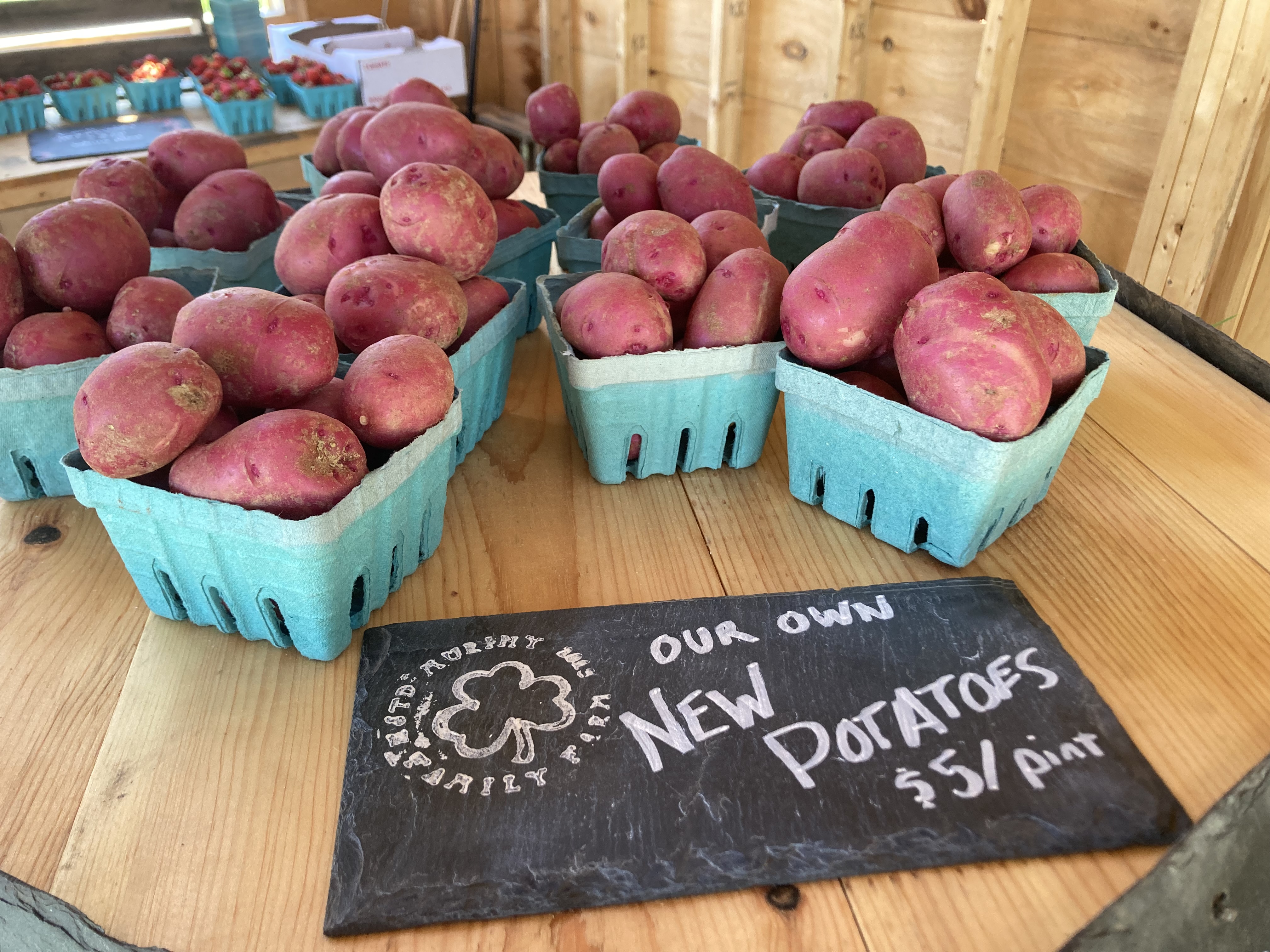 Completely unsprayed and local new potatoes from Murphy Family Farm at Orchard View Farm Market.